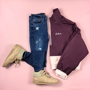 NEW Hollister Crop Burgundy Jacket